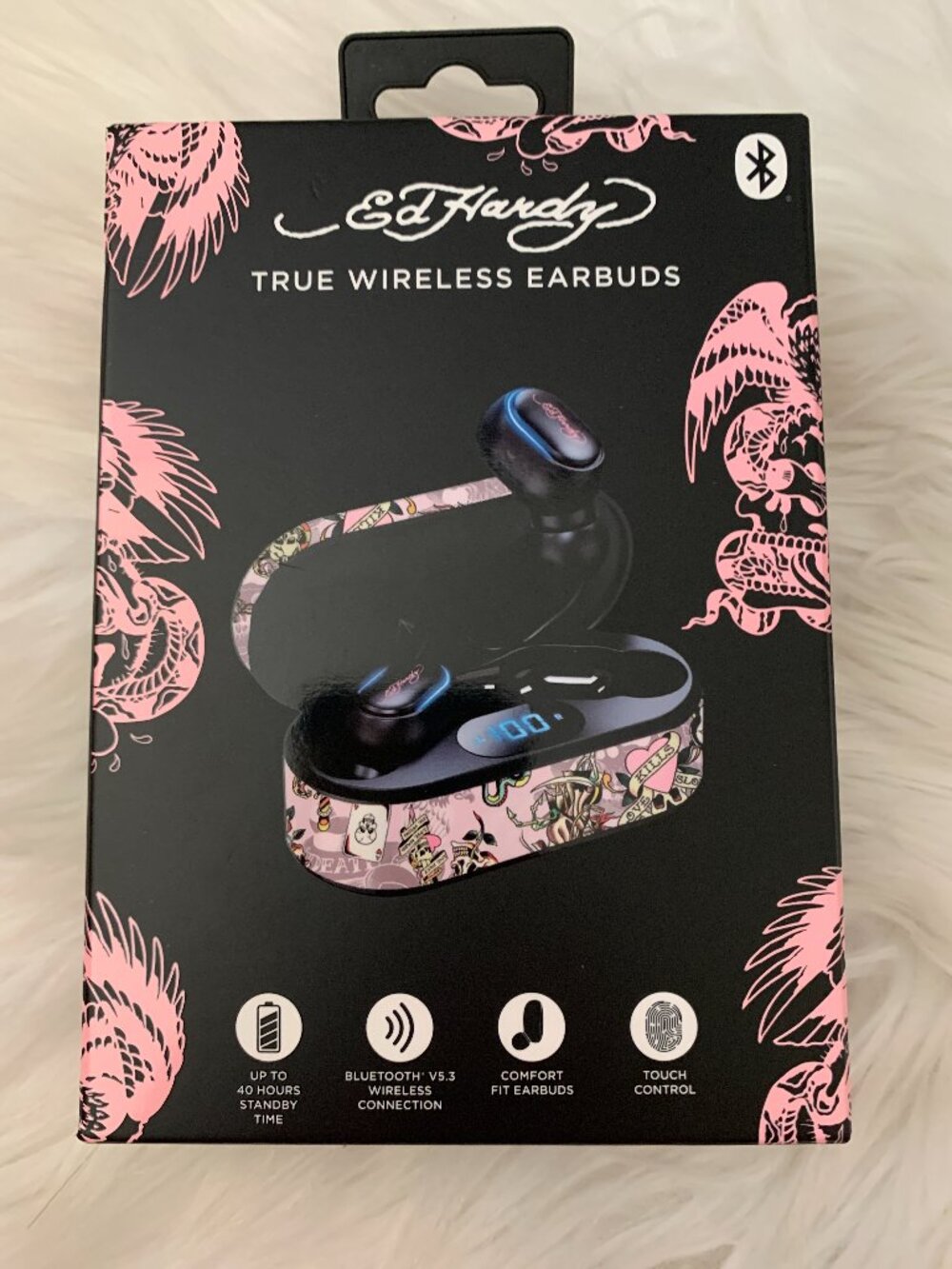 ED HARDY True Wireless Bluetooth Earbuds with Case